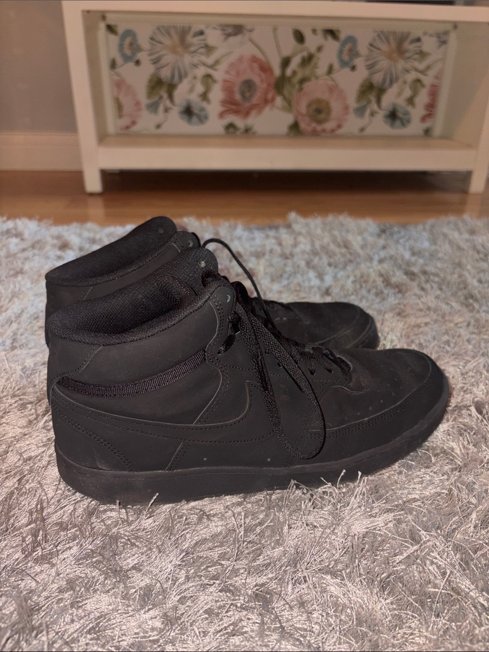 Nike Men's Black High-Top Sneakers - Matte Black Finish - Picture 3 of 6